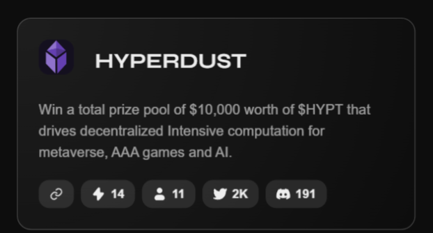 Win a total prize pool of $10,000 worth of $HYPT