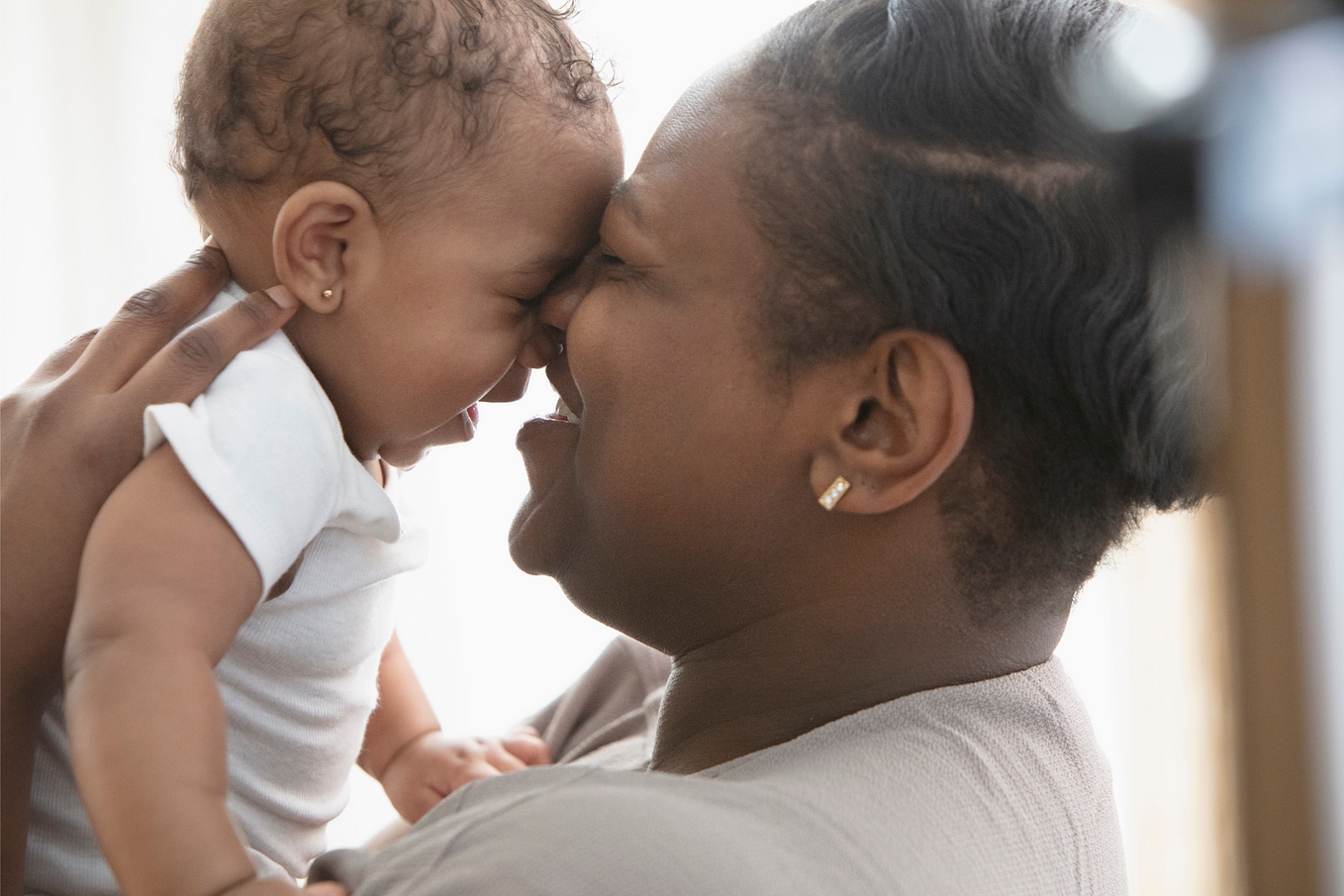 Black woman and her baby. Racism in healthcare