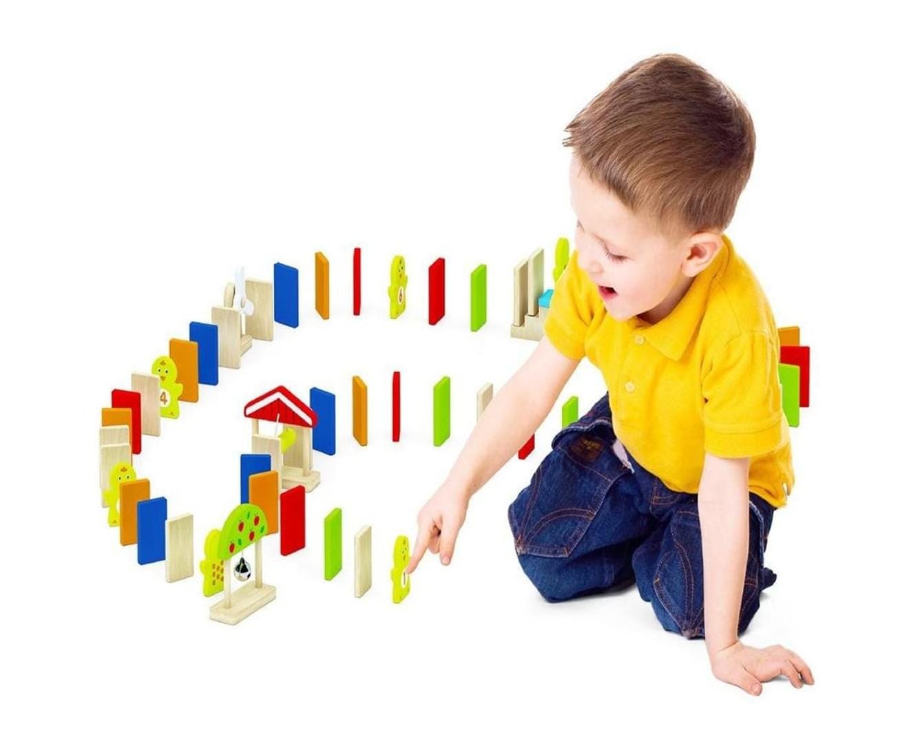 Viga Toys -Wooden Domino Run Set (116 pieces) - Curiouskidzz - Medium