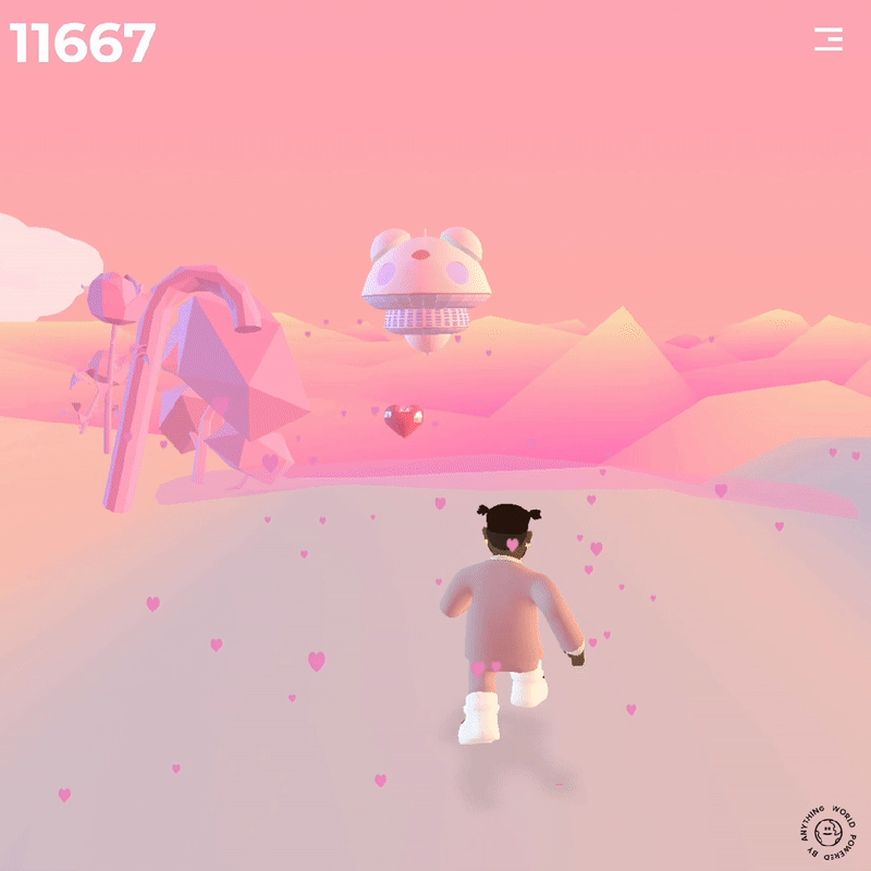 Pink No Sweat$: A 3D Music Game Made Easy With Anything World, by gordon, Anything World