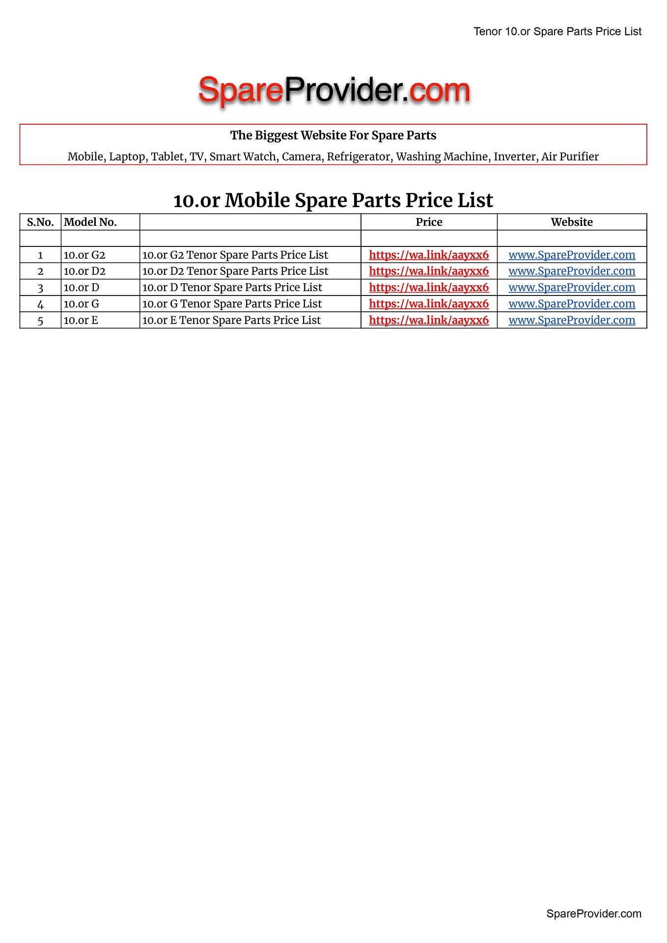 Intex Mobile Spare Parts Price List by by Spare