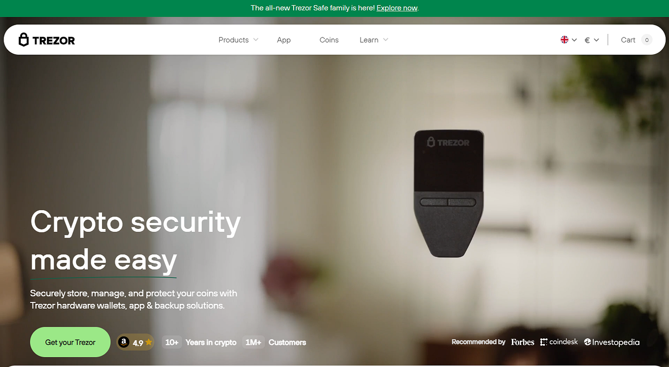 Trezor Suite Dashboard