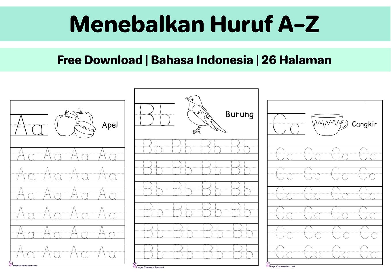 Menebalkan Huruf Hijaiyah | Lembar Kerja Anak TK | Free Download | by