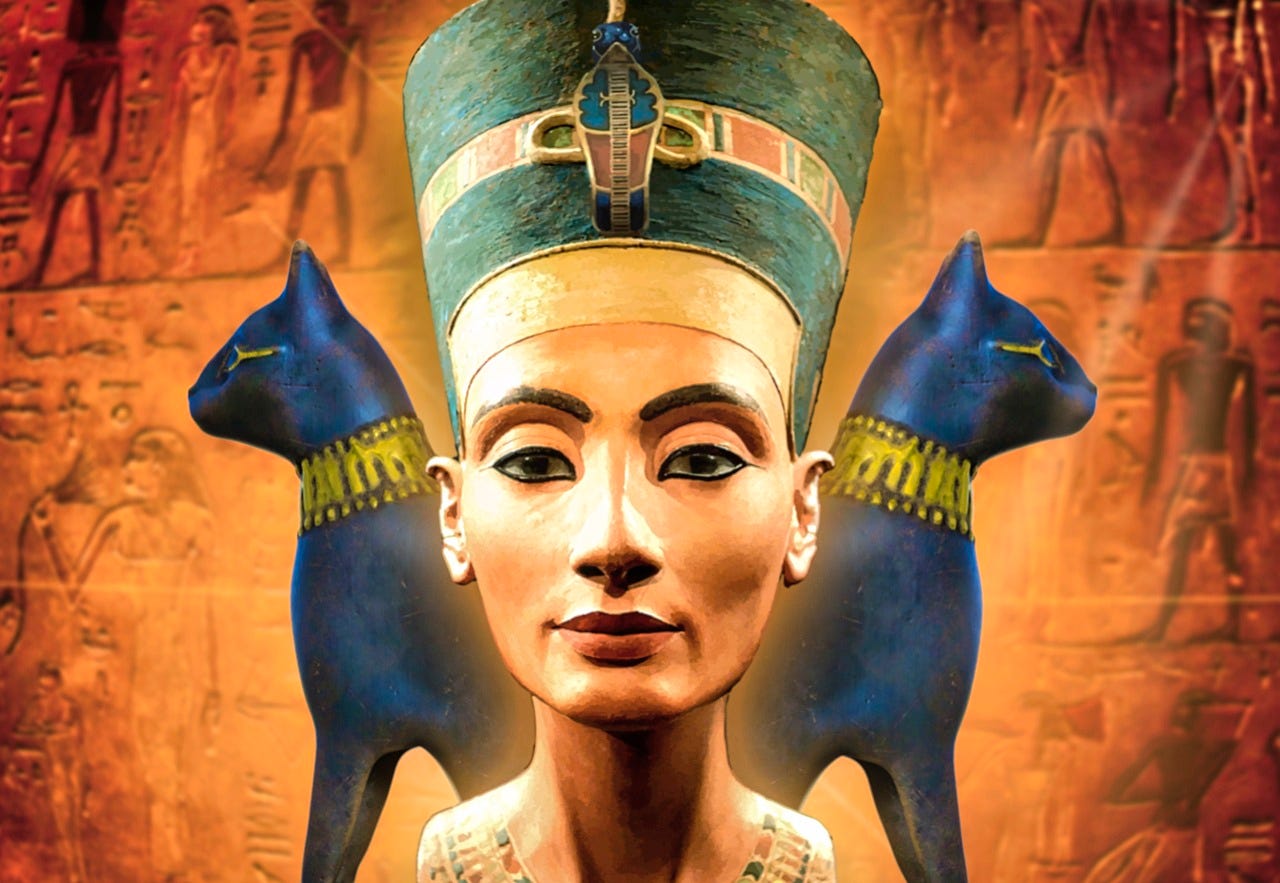Three Egyptian Goddess Bastet Cat charms - Cat Lovers - antique