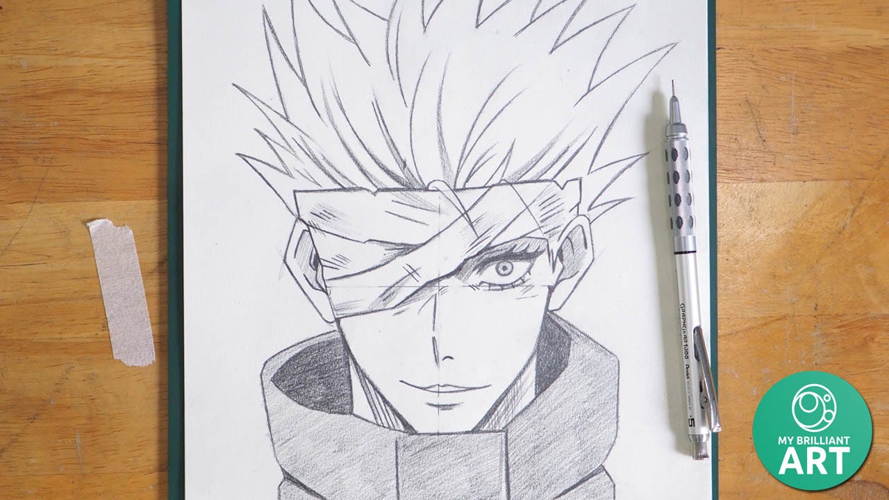 How to Draw Gojo Satoru. Drawing Gojo Satoru, a character from… by Anime Drawing Medium