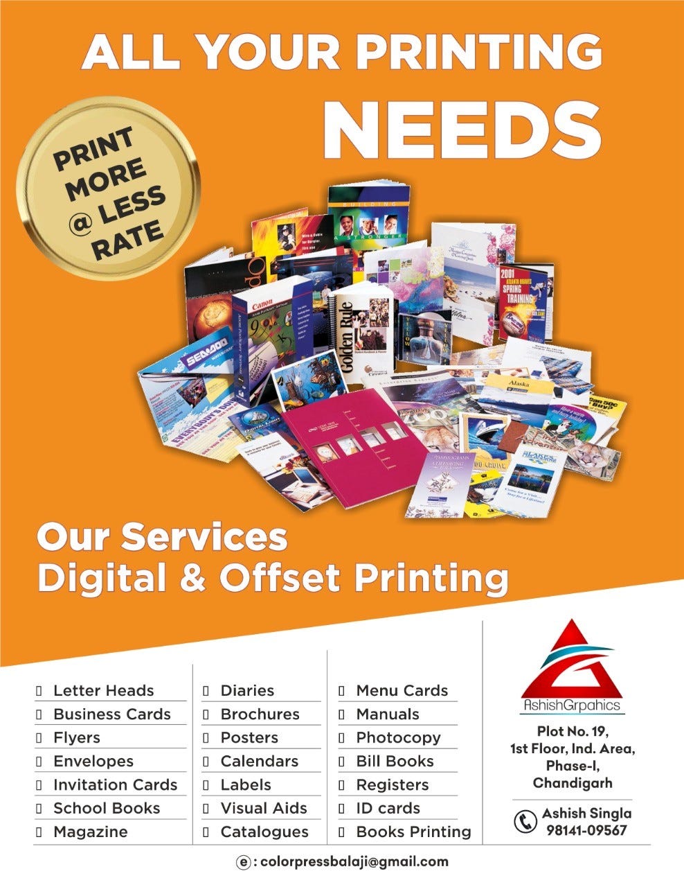 Printing press in Chandigarh Ashish Graphics Medium