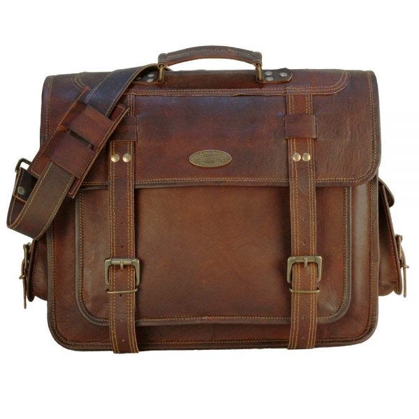 Handmade Leather Messenger Laptop Bag by Handmade worldbags Medium