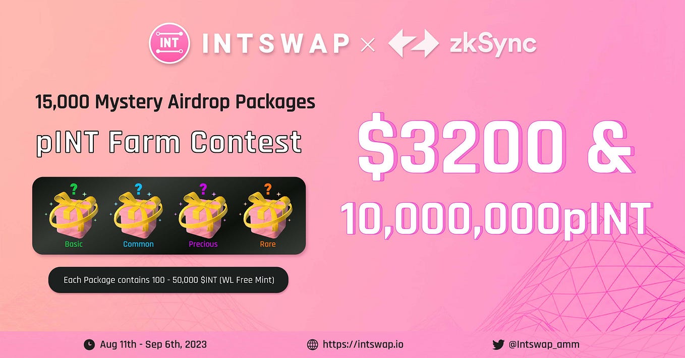 Intswap pINT Farm Contest: Earn 10,000,000 pINT Airdrop and $3200