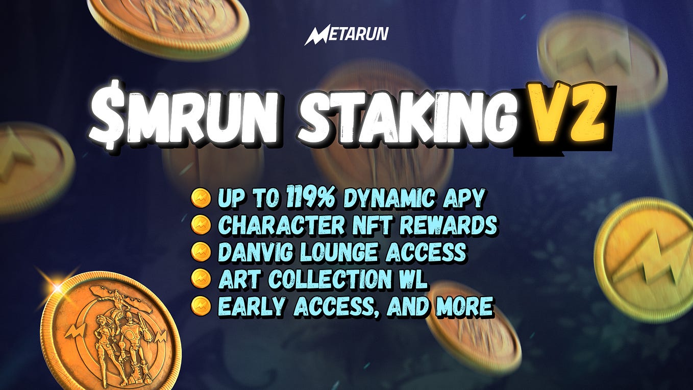 $MRUN V2 Staking — Dynamic APY, NFT character rewards, and more