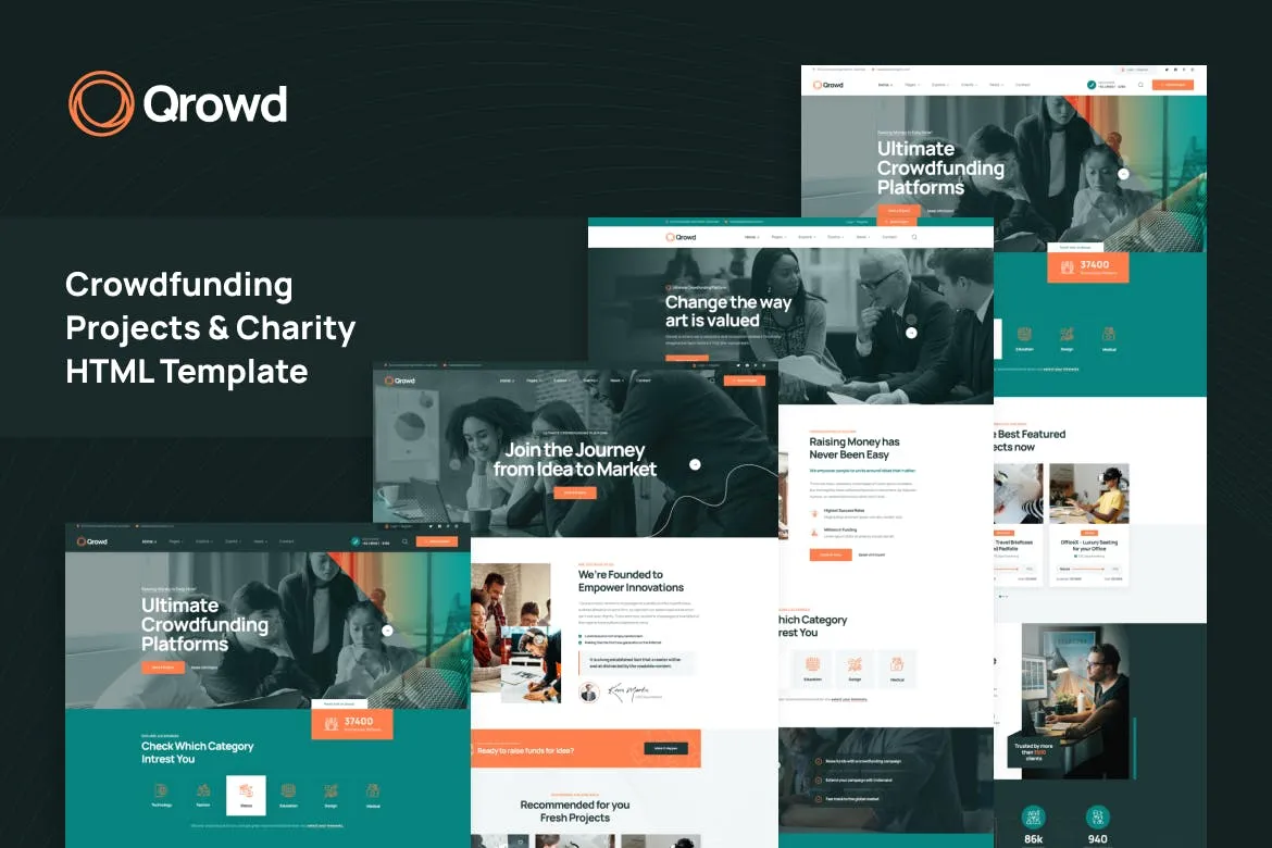 Qrowd — Crowdfunding Projects & Charity HTML Templ