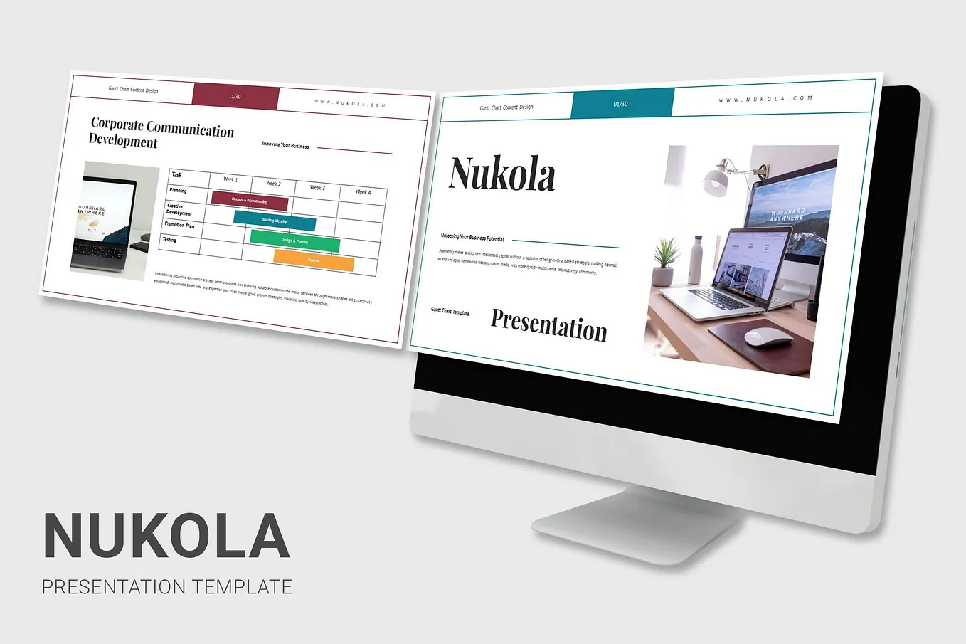 Nukola — Gantt Chart Google Slides Template