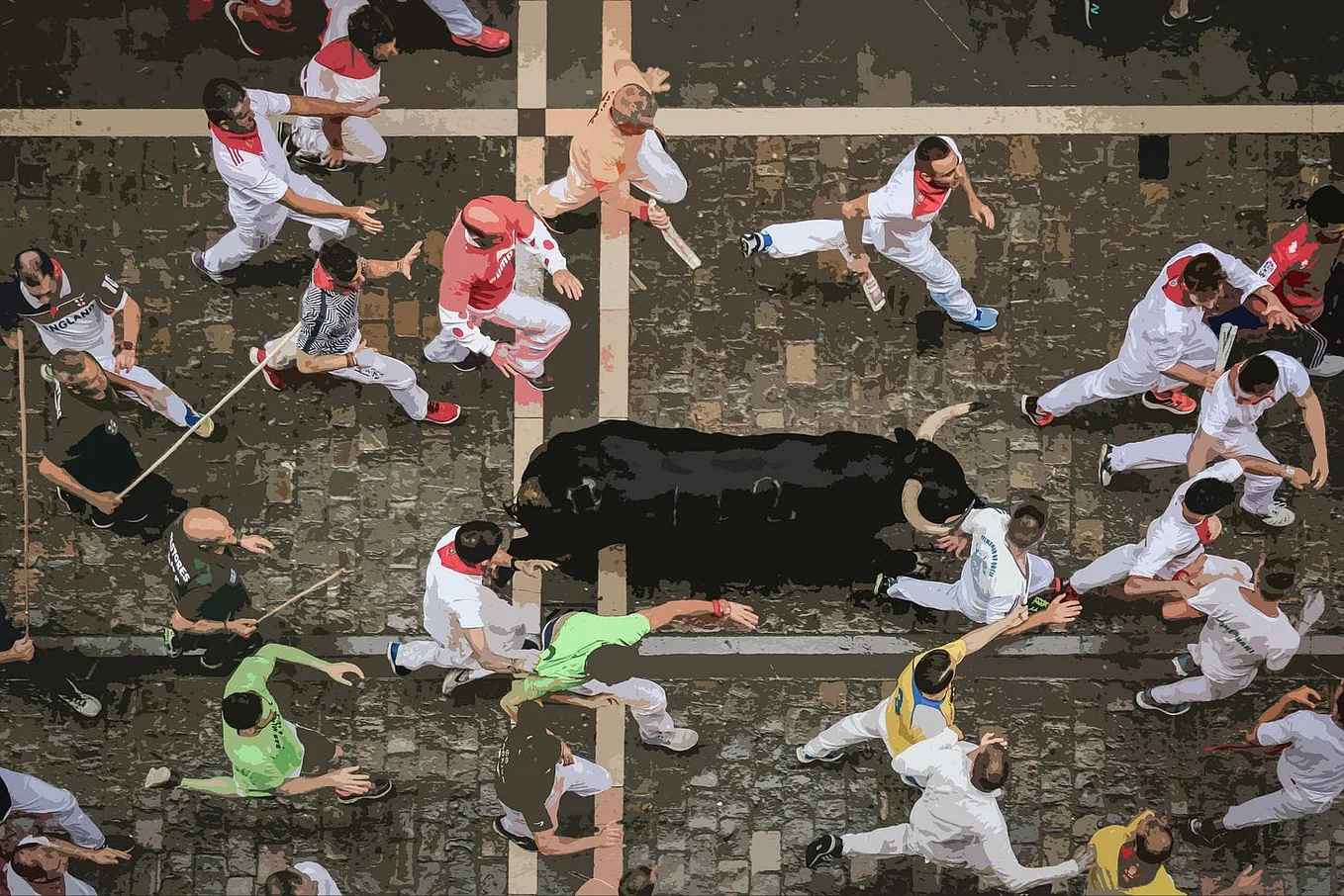 The Running of the Bulls in Pamplona