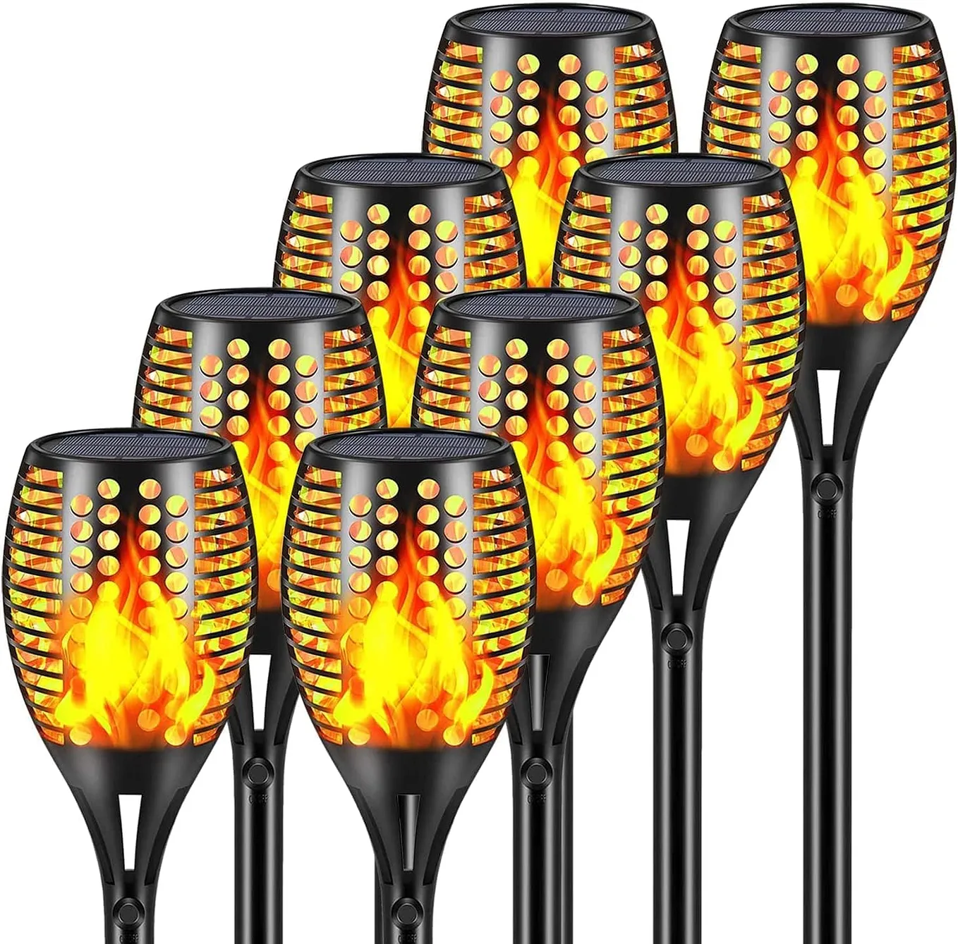 Aityvert Upgraded Large Solar Torch Lights, 43 Waterproof Outdoor 96 LED Dancing Flames Lights, Flickering Flames Garden Lights, Auto On/Off Lscape Pathway Patio Driveway Lighting (8 pcs )