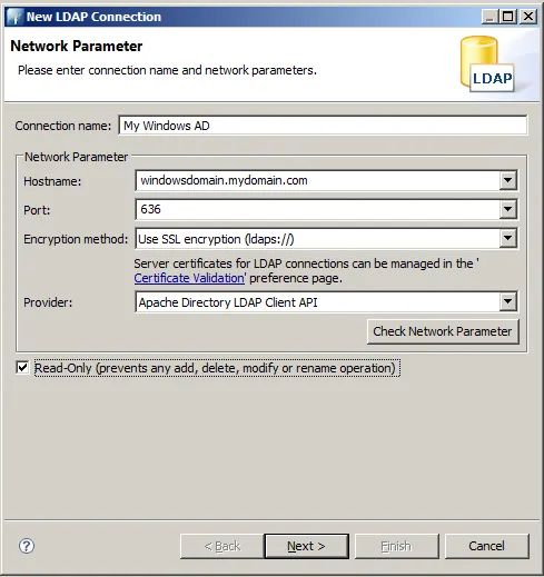 Connecting Apache Directory Studio to Active Directory