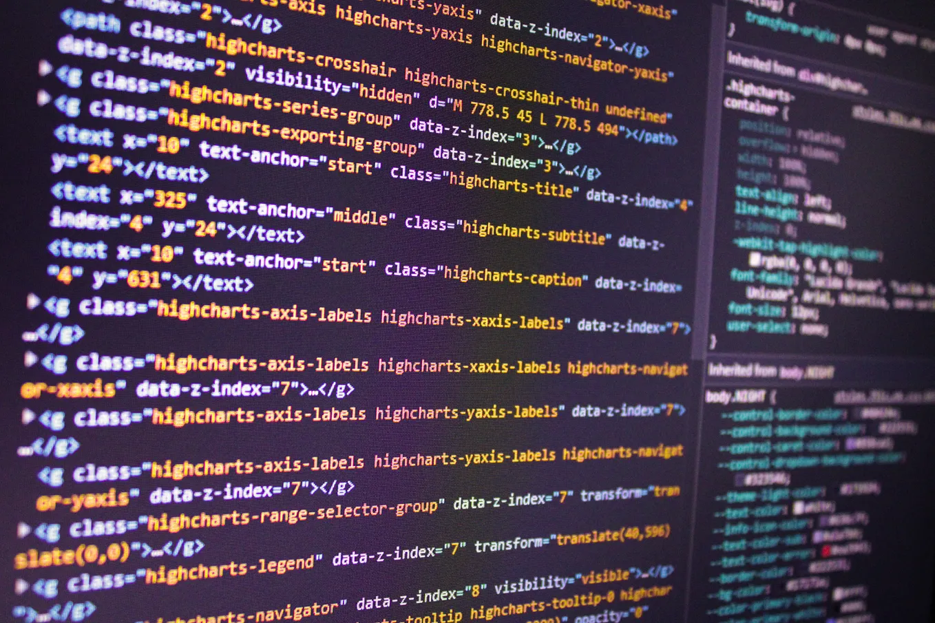 code text on a pc