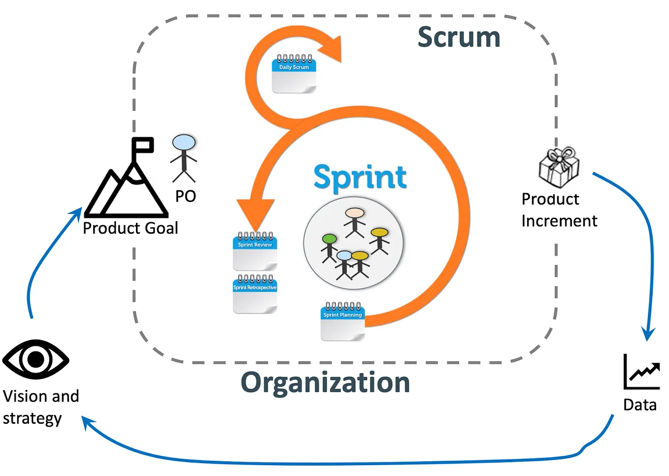 Scrum aims to enable learning at both team and organizational levels