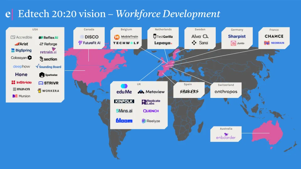 The top emerging edtech companies for workforce development in 2024 — edtech 20:20 vision