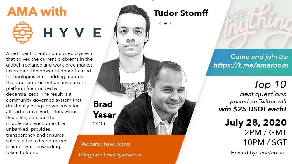 HYVE Works with Tudor Stomff and Brad Ysar — AMA @ t.me/AMAroom