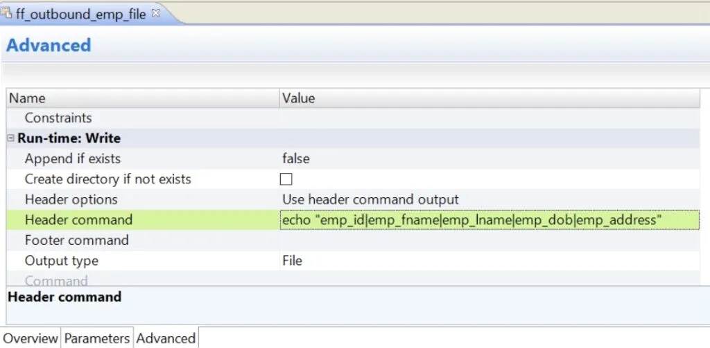 Add Header to a flat file in Informatica BDM/DEI