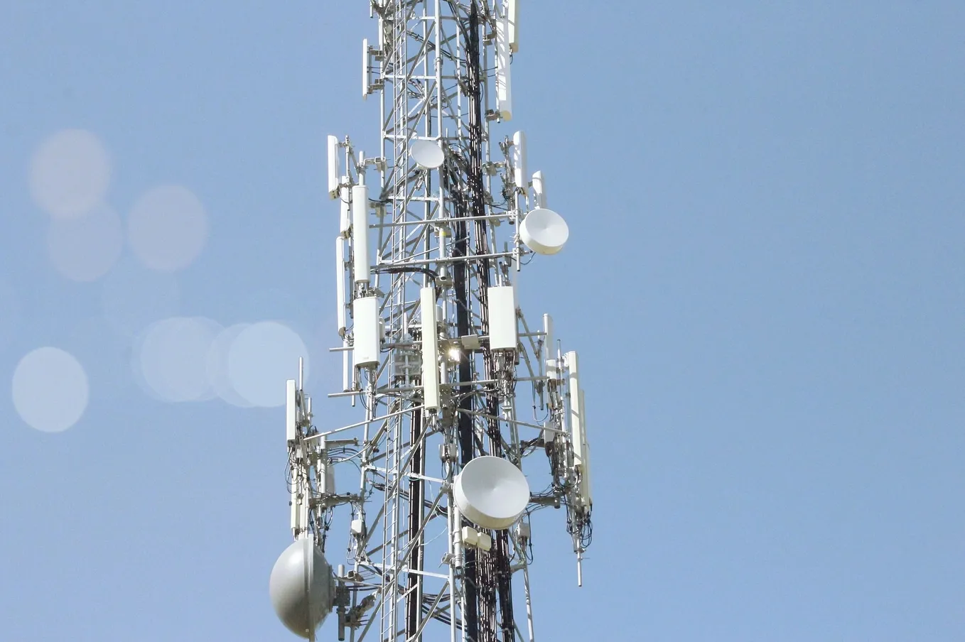 A section of a telecommunications tower.