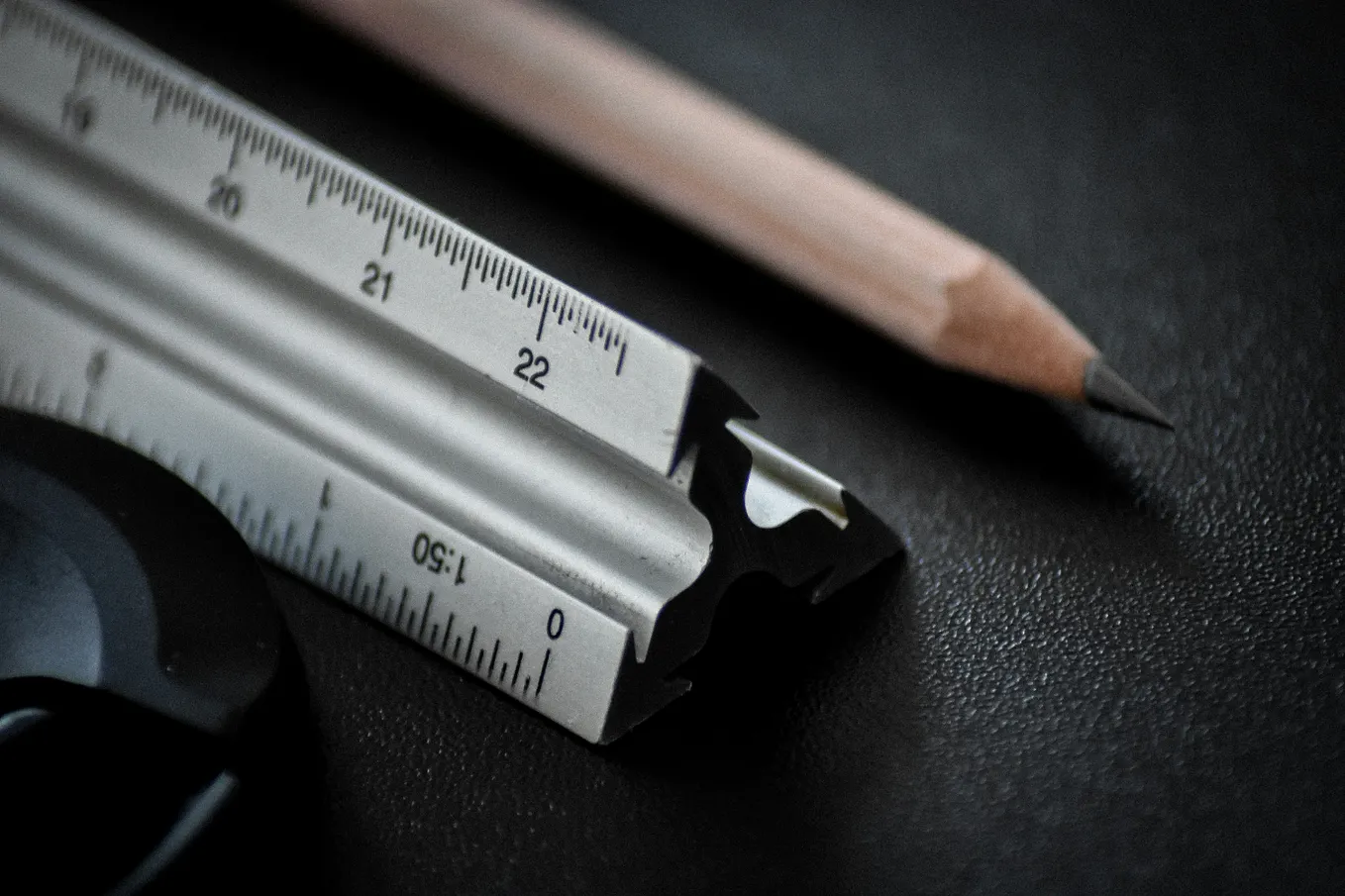 ruler and pencil