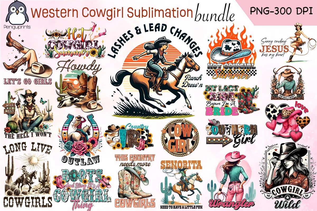 Western Cowgirl Sublimation Bundle Free