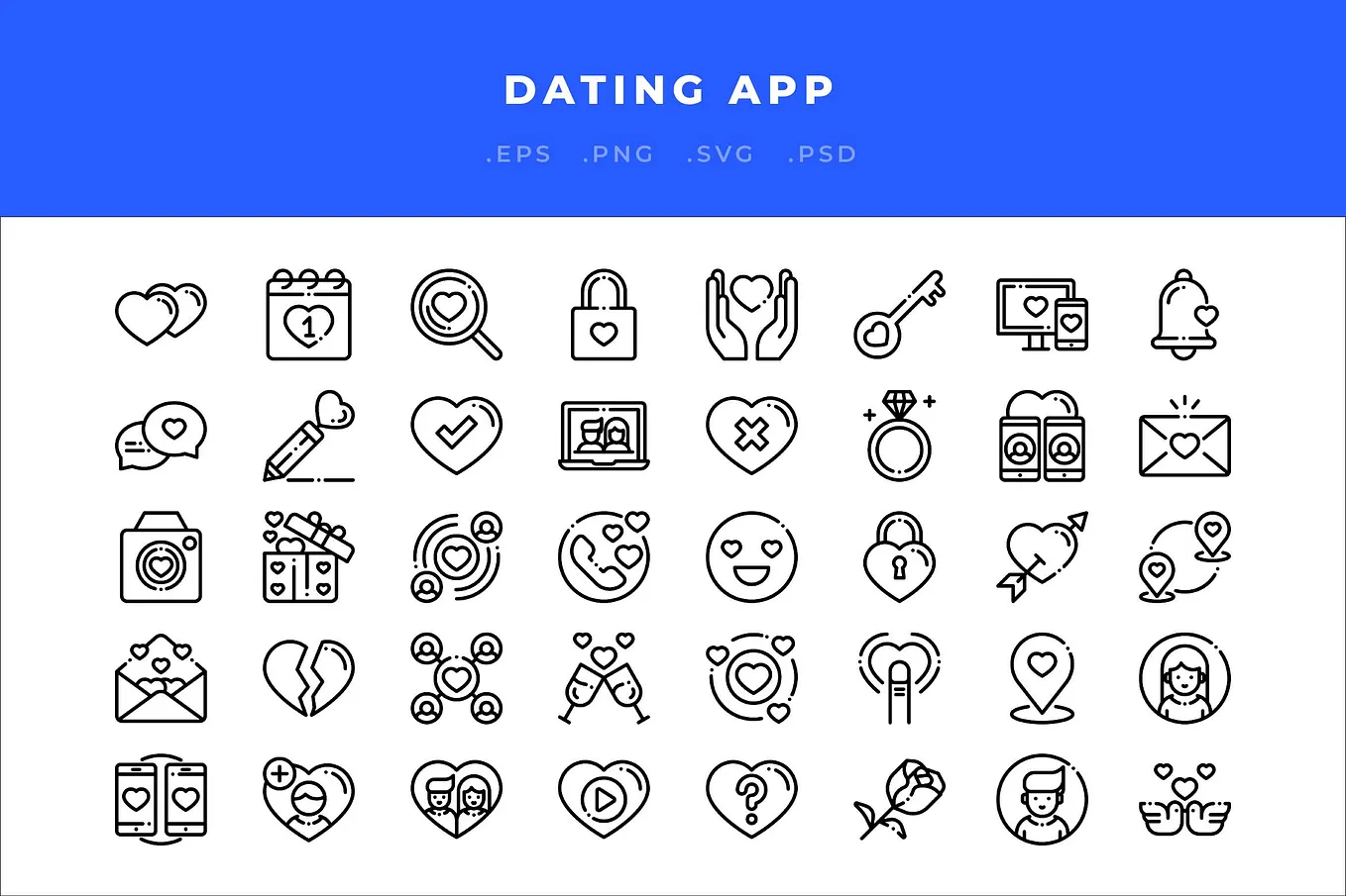 Dating App Icons Cover Image 1