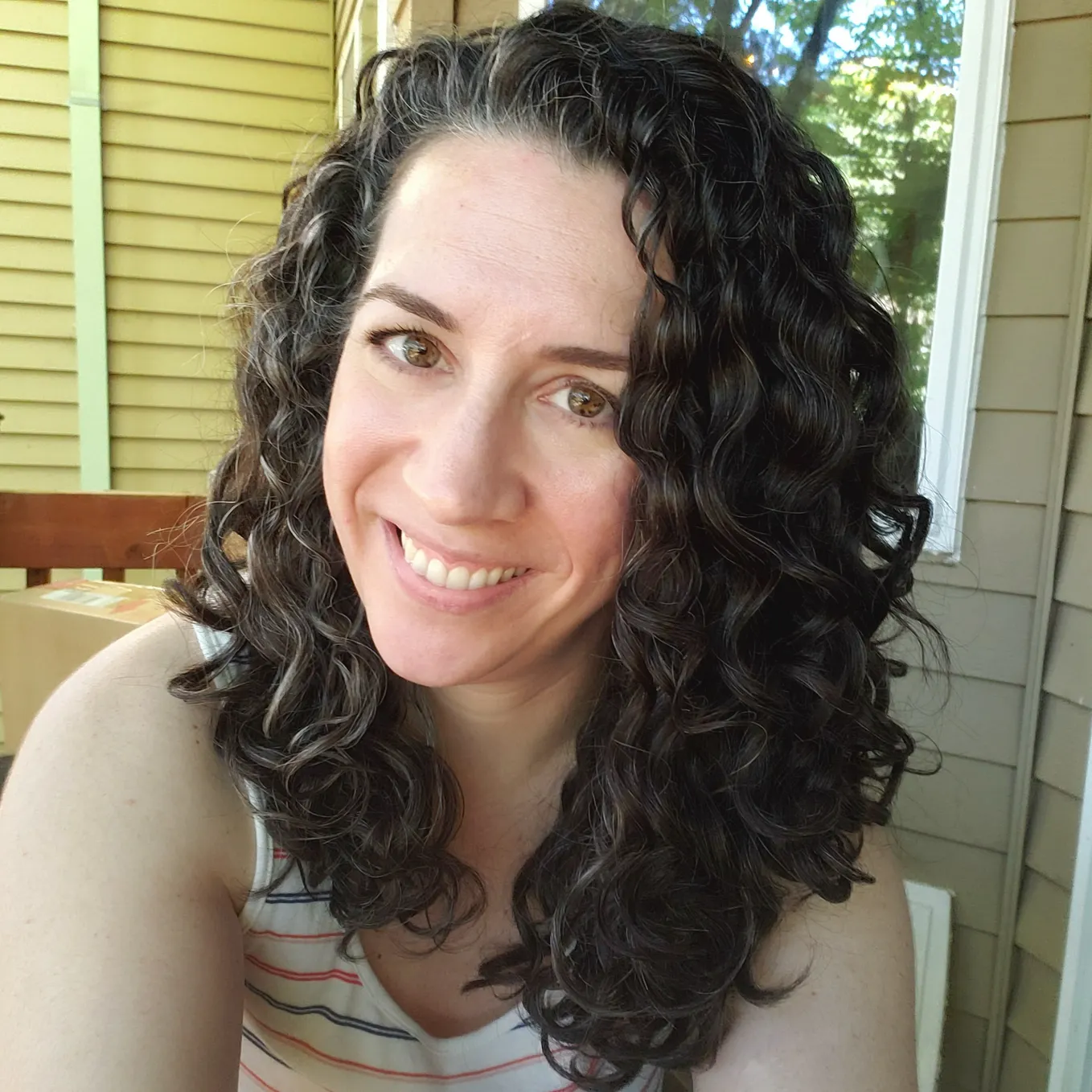 The author on her balcony