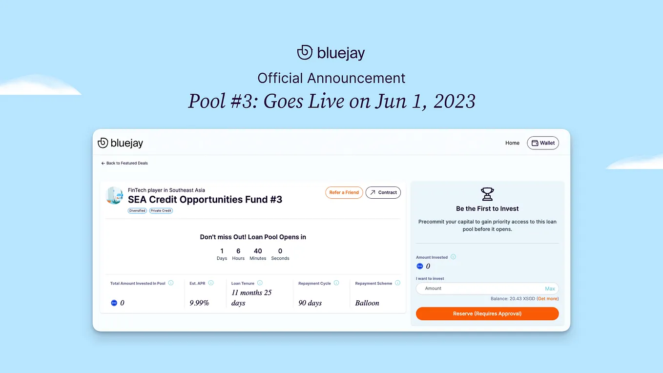 Announcement: Pool #3 Goes Live on June 1st, 6pm SGT