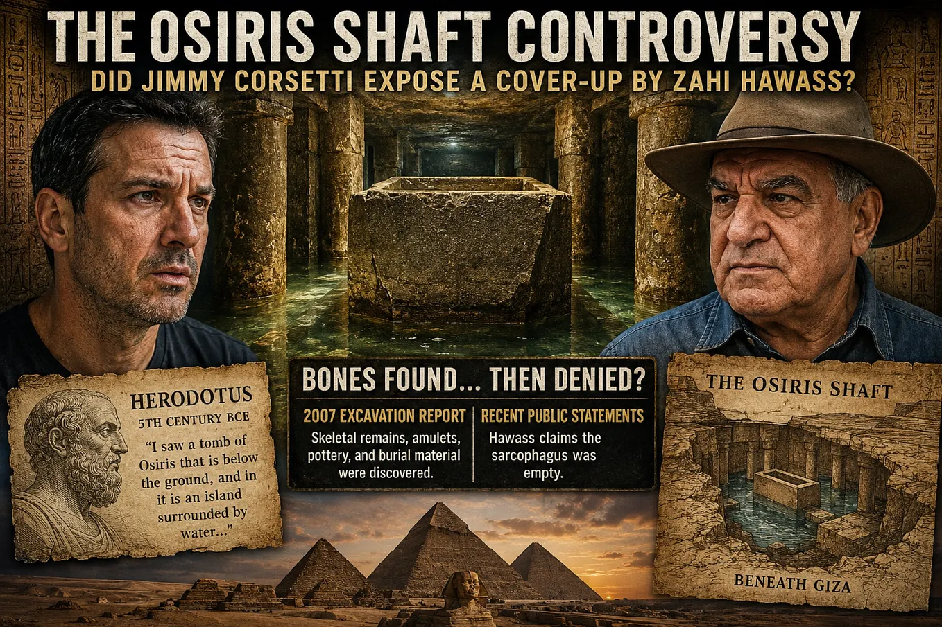 The Osiris Shaft Controversy: Jimmy Corsetti, Zahi Hawass, and the Mystery Beneath Giza