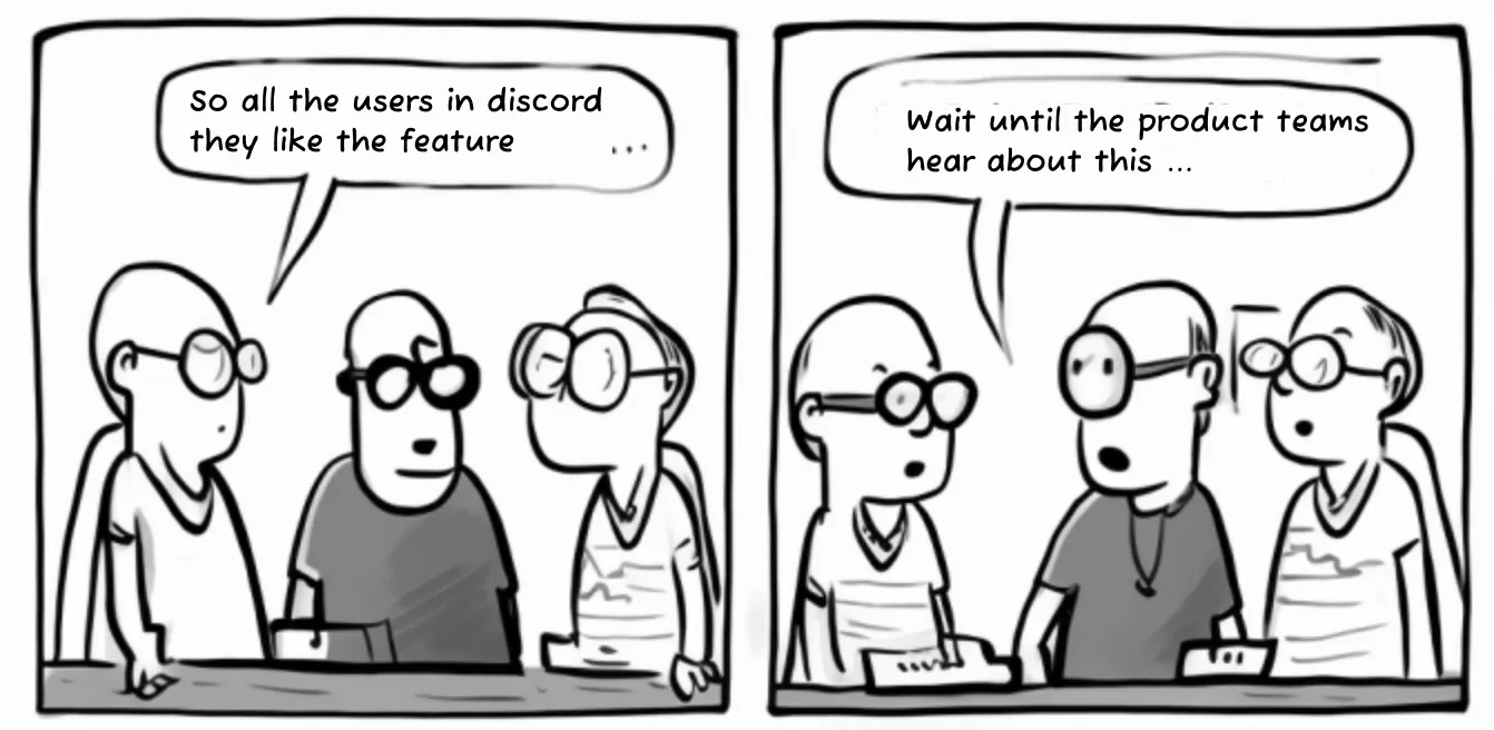 comic of software devs talking about product mangers