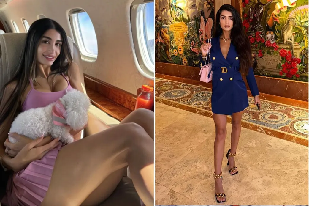 Adva Lavie on a private jet with her poodle, and outside of a venue
