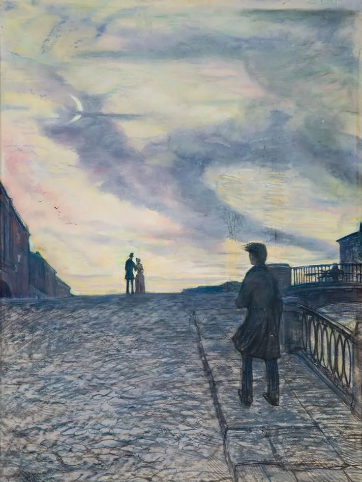 A person looking at couple