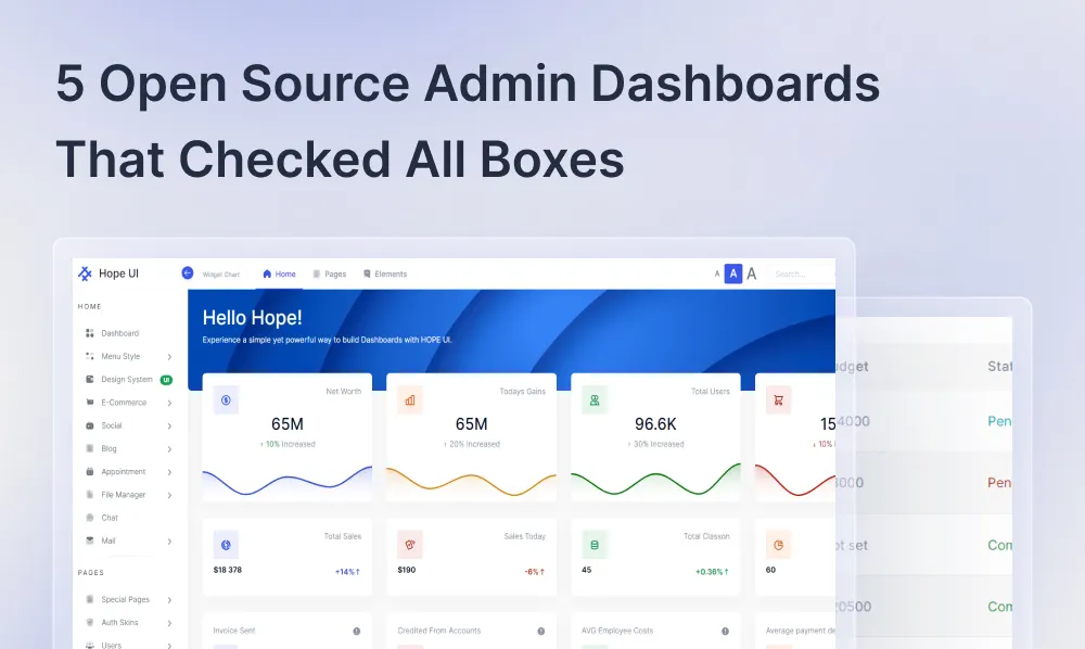 5 Open Source Admin Dashboards That Checked All Boxes | Iqonic Design