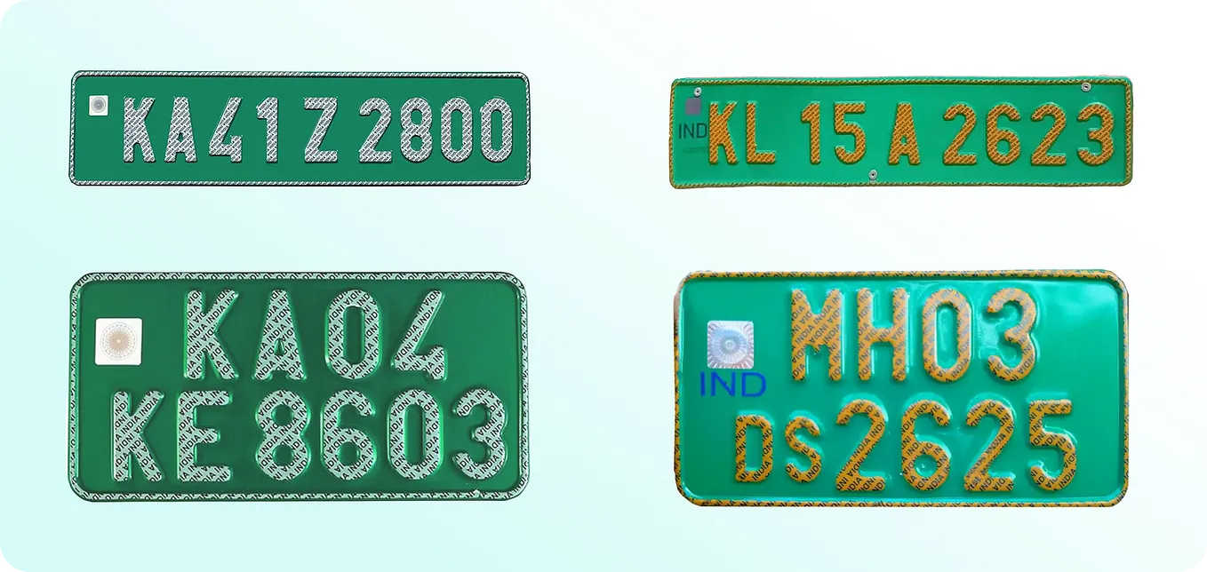 Photos of real world EV registration plates in India