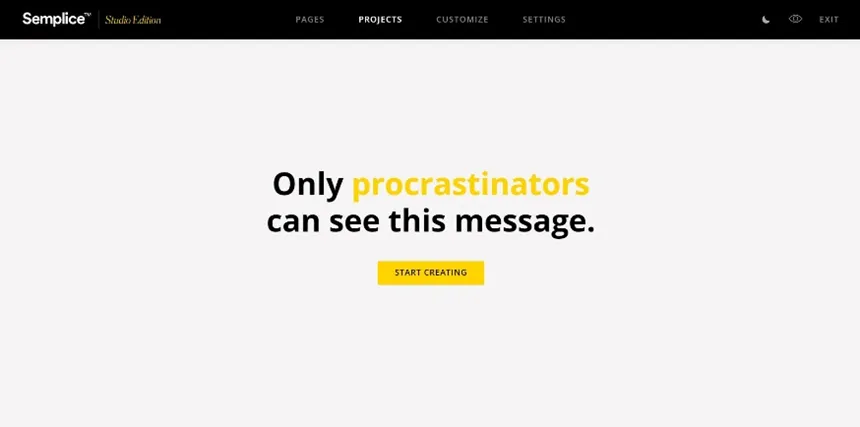 Semplice empty state for procrastinators