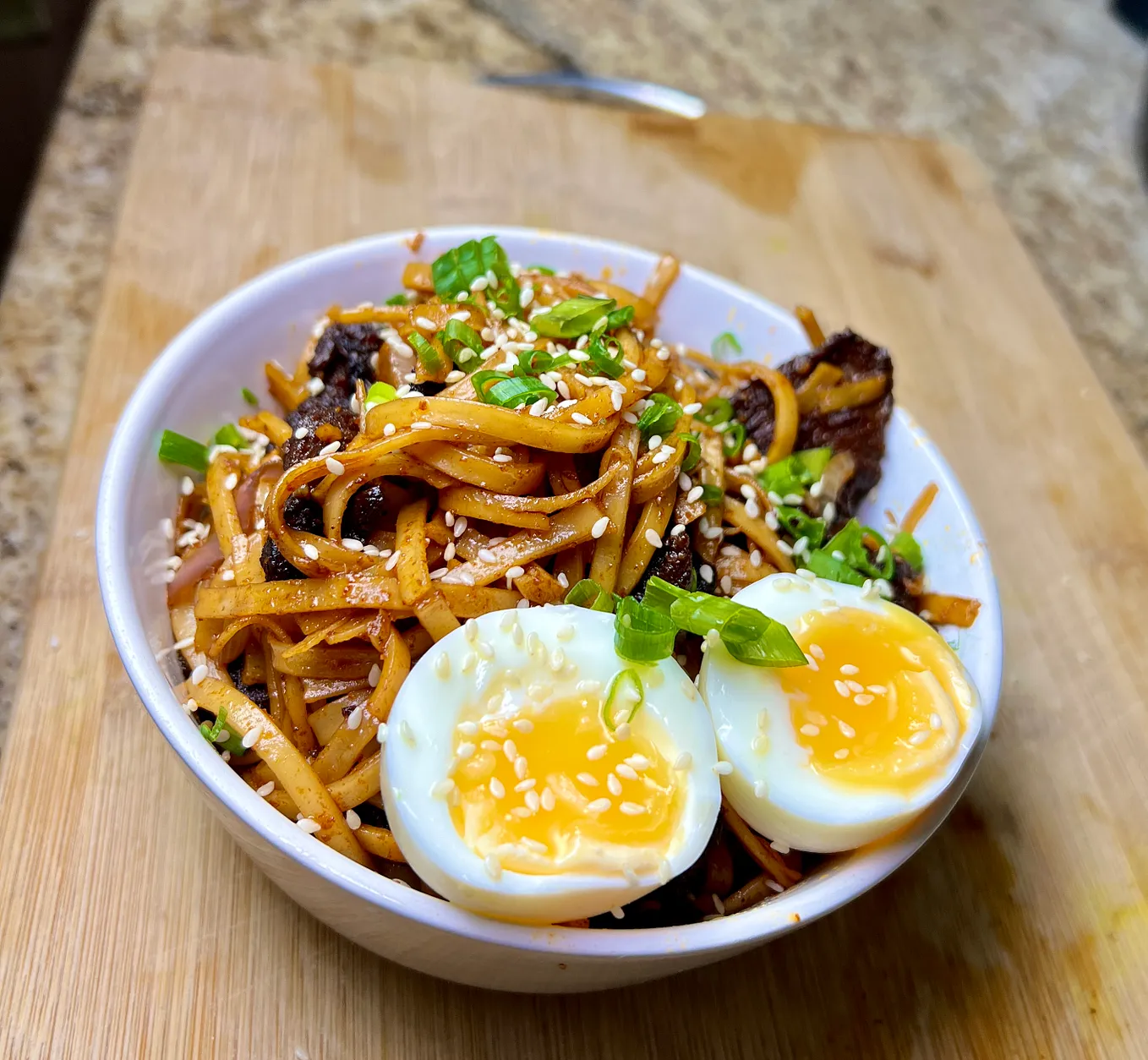 20-minute Mongolian beef noodles — the perfect hangover meal