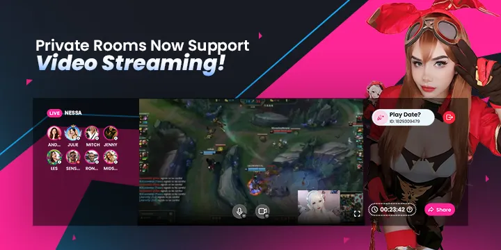 Video Streaming in Playfriends Private Voice Rooms