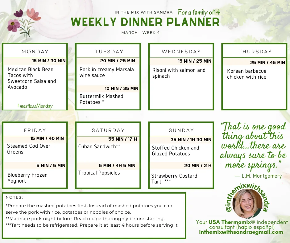 How to prepare Weekly Dinner meal plans with Thermomix® and Cookidoo®