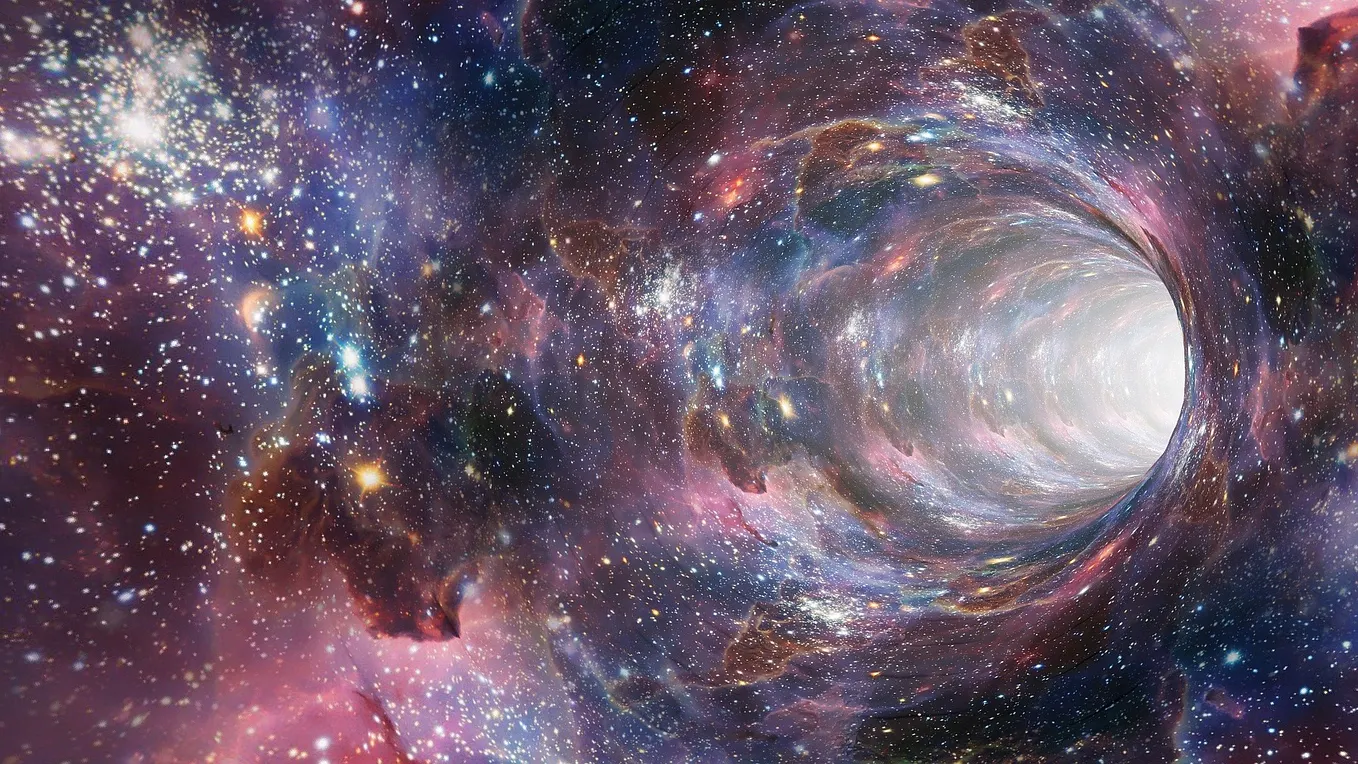 Outer space wormhole into new world