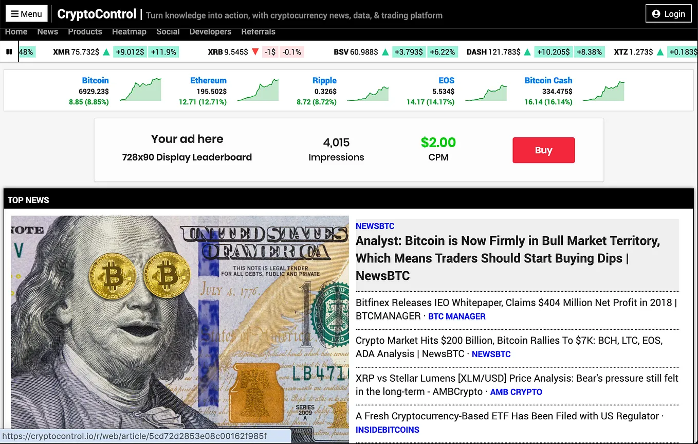 Crypto News API now launched!. As part of our mission in helping grow… | by  Steven Enamakel | CryptoControl | Medium