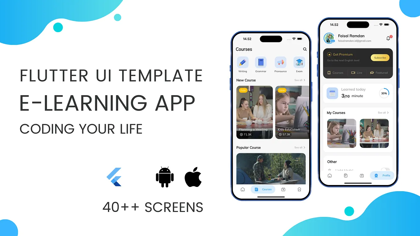 E-Learning App — Flutter UI Tutorial (Part 1–5) | by SnapCode | Flutter ...