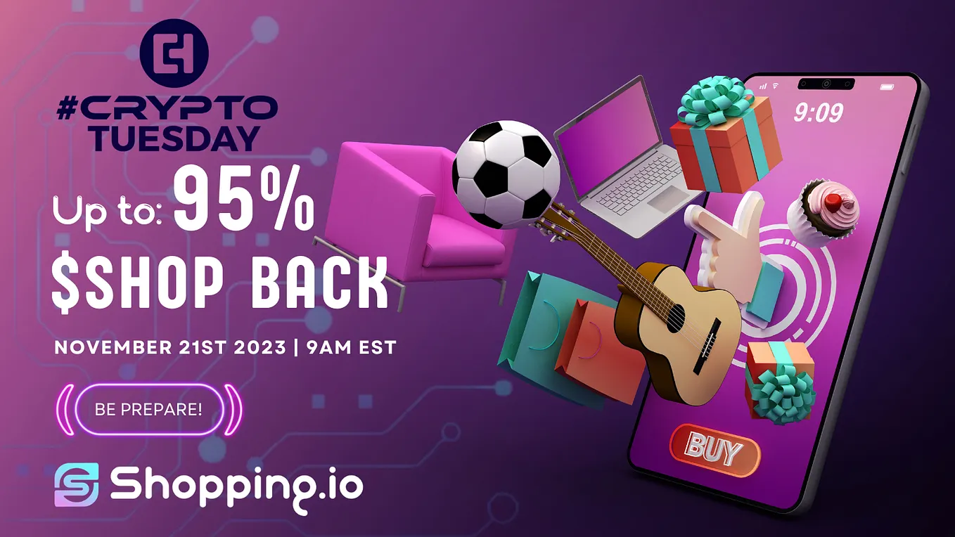 Up to 95% $SHOP Back on CryptoTuesday 2023