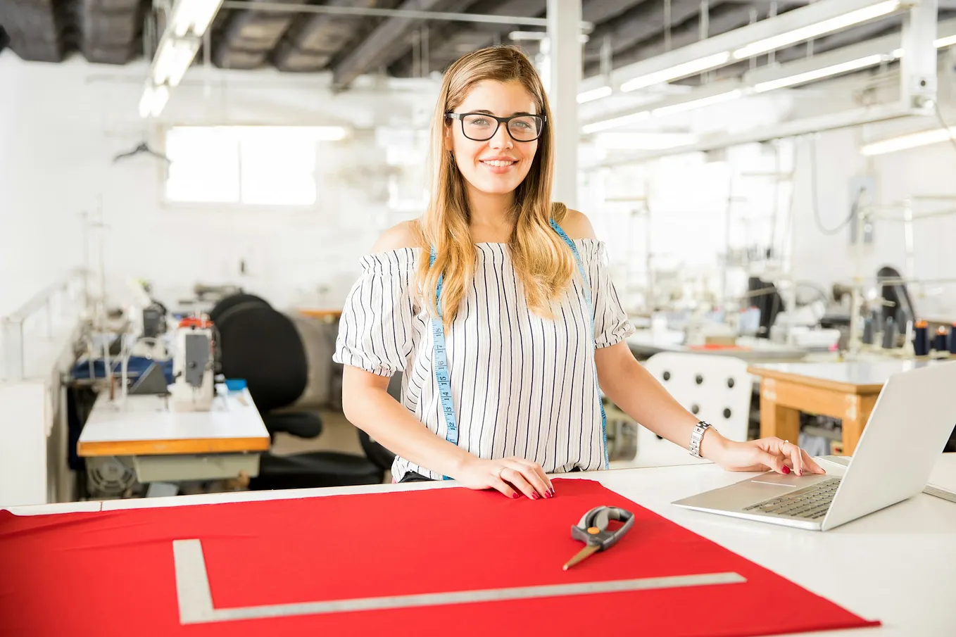 An entrepreneur working in a studio.