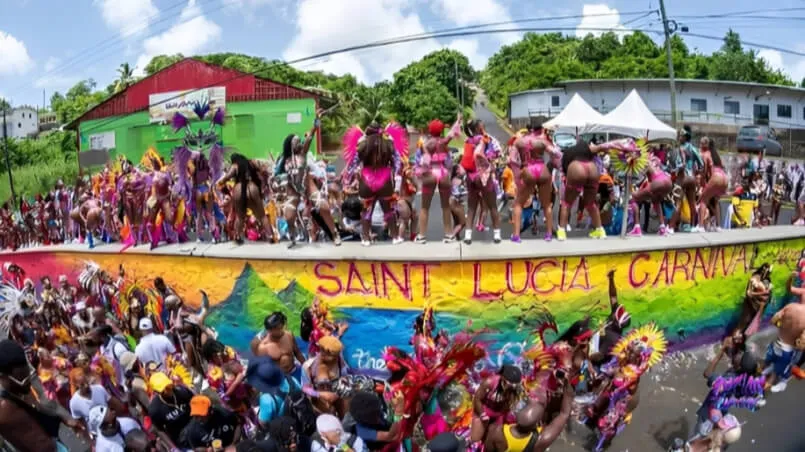 Discover the Iconic Bum Bum Wall of St. Lucia Carnival