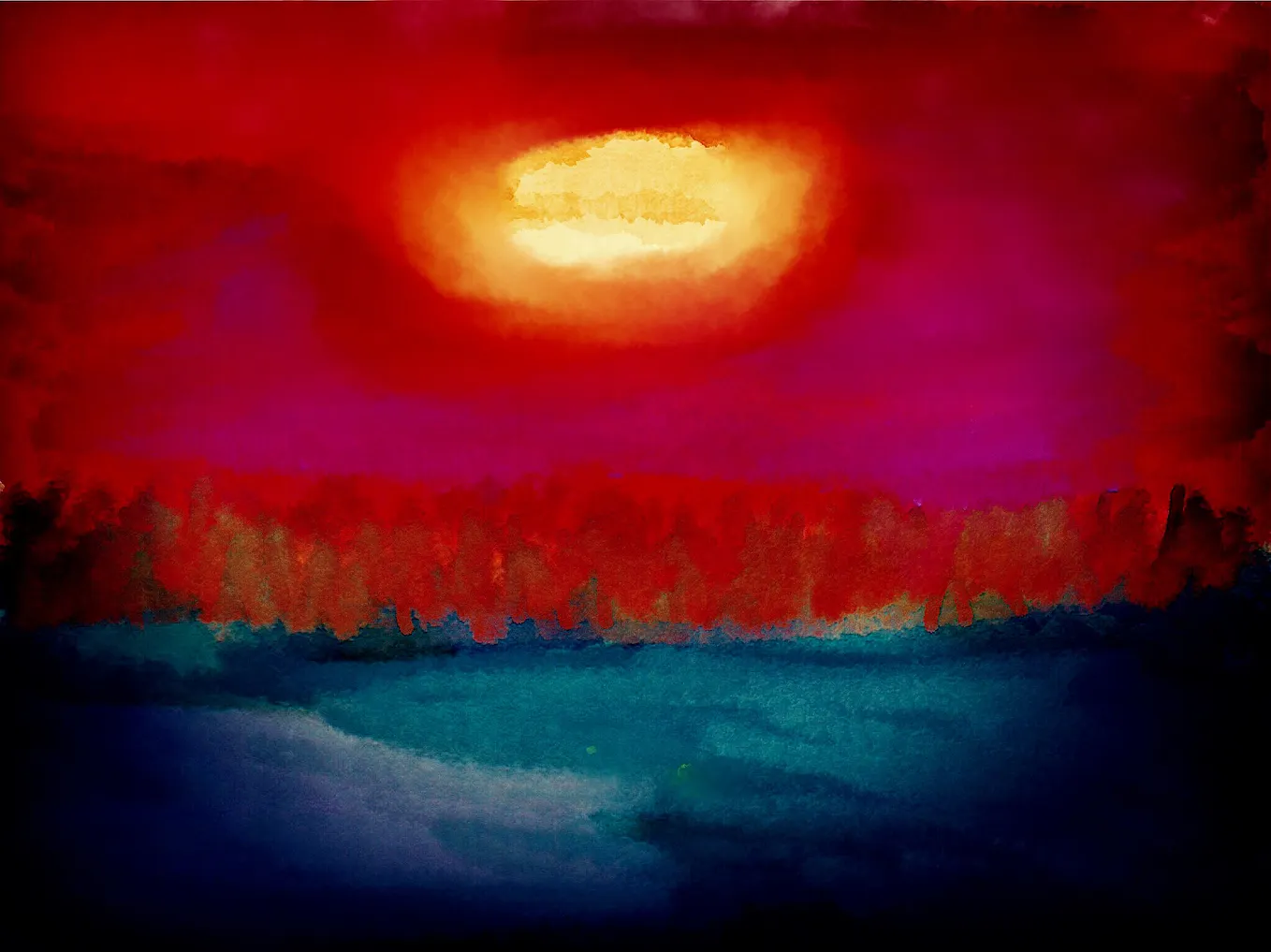 An original landscape by the artist with no AI involved.