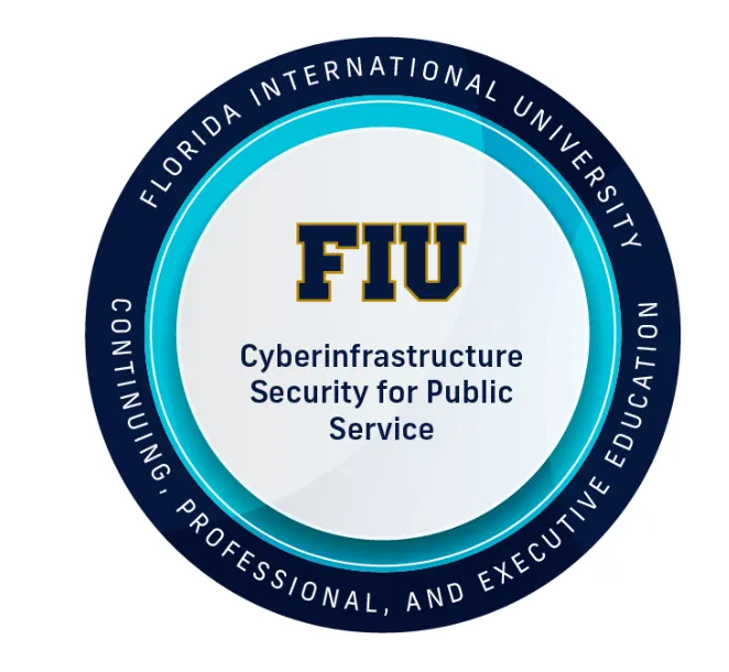 The digital badge for the micro-credential, Cyberinfrastructure Security Public Service