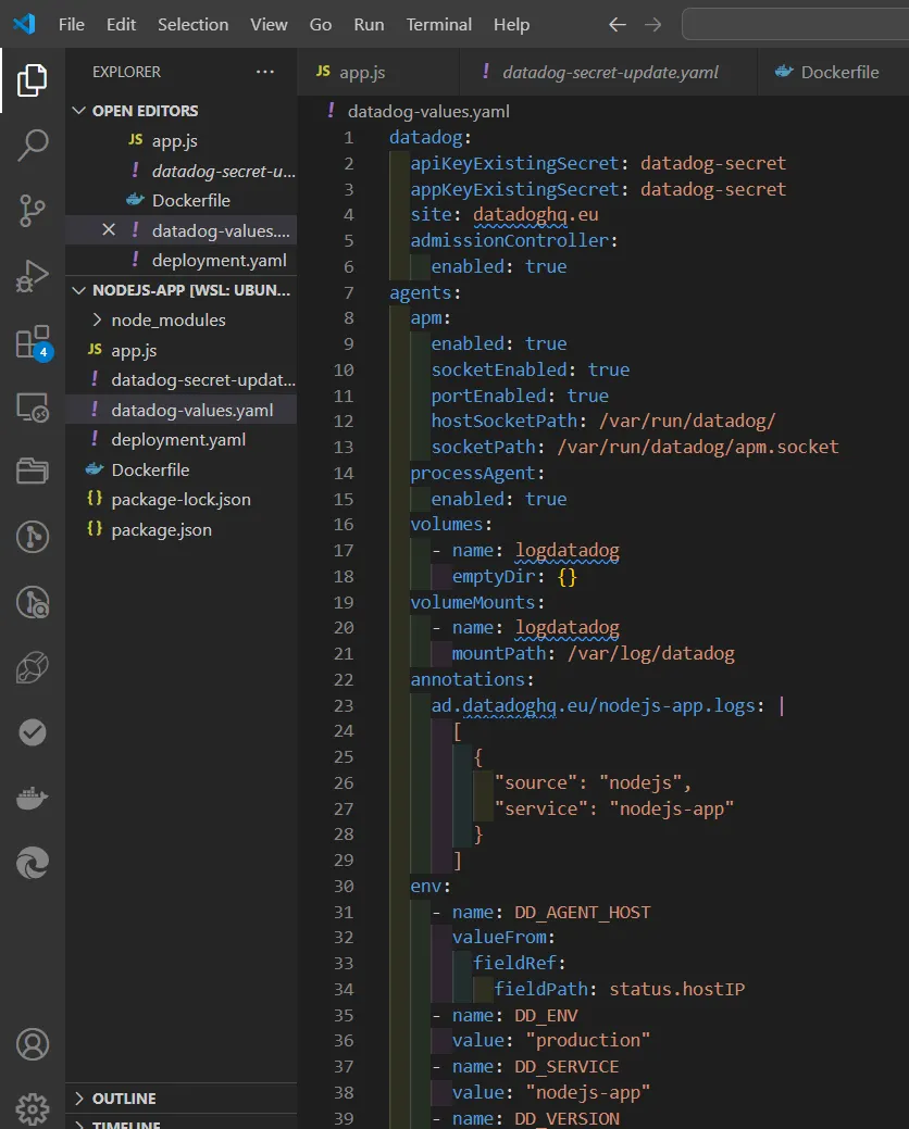 Implement Datadog APM (using the method of admission controller) in a Kubernetes environment, with…