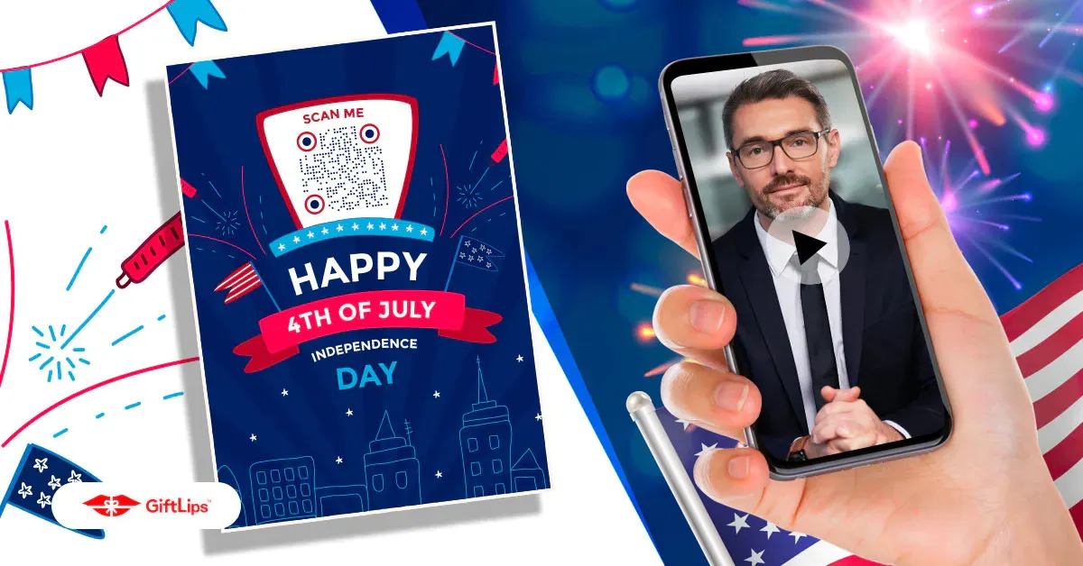 4th of July Message on Video Greeting Card for Business