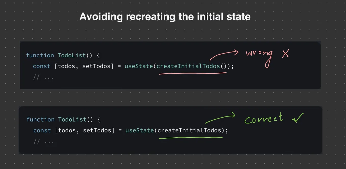 Using Functions as the Initial State in the useState() Hook in React